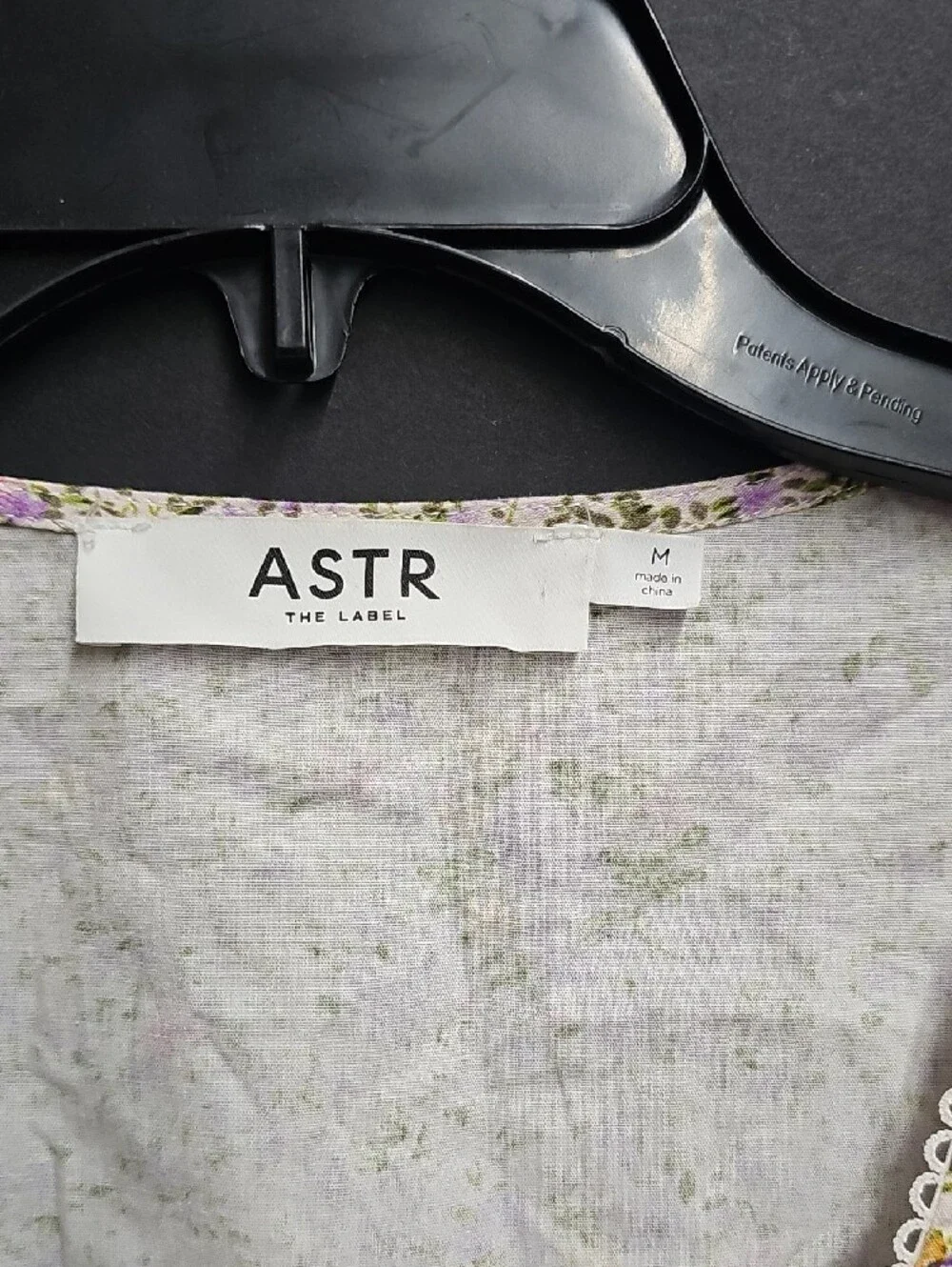 Astr Floral Tie-Front Peplum Top Size M
